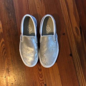 Silver Vans Slip Ons size 7